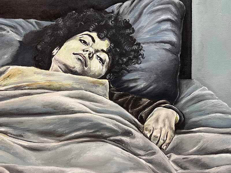 Don Ritchie’yi Beklerken, 2025, tuval üzerine yağlıboya, 59x48 cm.