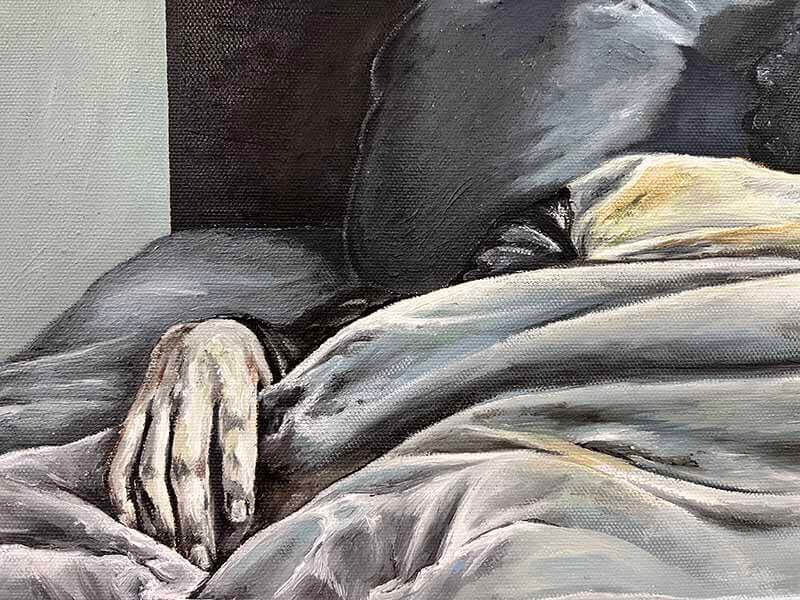 Don Ritchie’yi Beklerken, 2025, tuval üzerine yağlıboya, 59x48 cm.