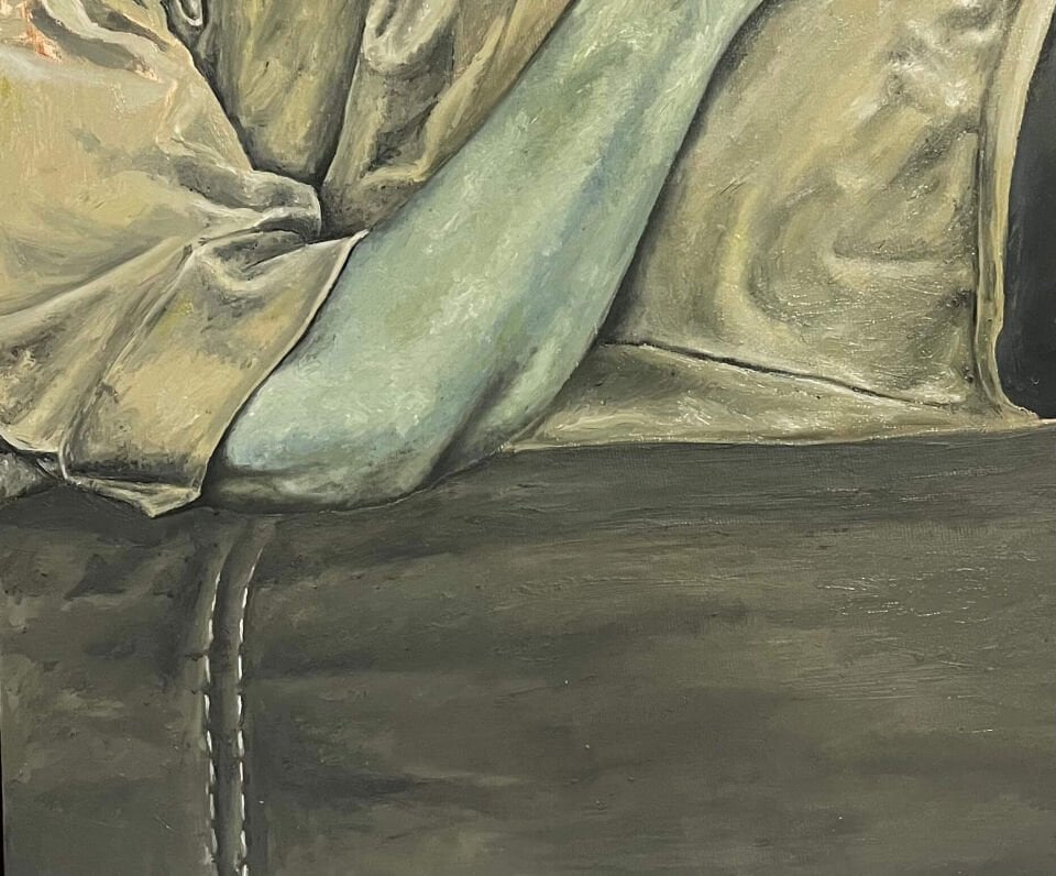 Koltuk, 2025, tuval üzerine yağlı boya, 60x90 cm.