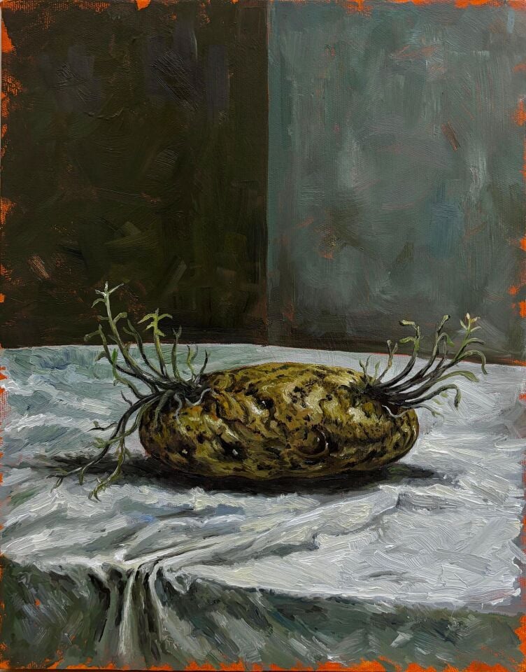 Patatesler, 2025, tuval üzerine yağlıboya, 35x28 cm.