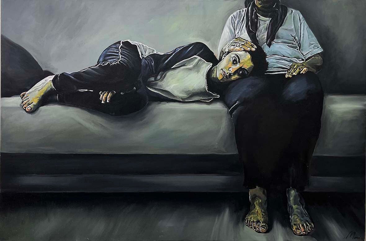 Ambivalans, 2023, tuval üzerine yağlıboya, 60x90 cm.