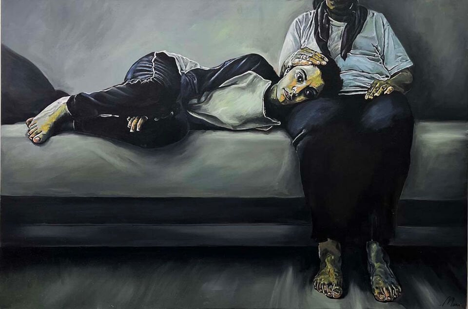 Ambivalans, 2023, tuval üzerine yağlıboya, 60x90 cm.