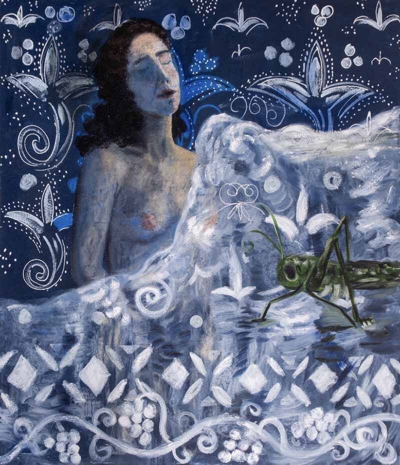 Motifli Gece, 2025, tuval üzerine yağlıboya, 124x146 cm.