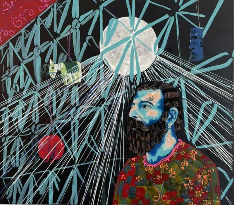 Toprak, 2023, tuval üzerine akrilik boya, 69x81 cm.