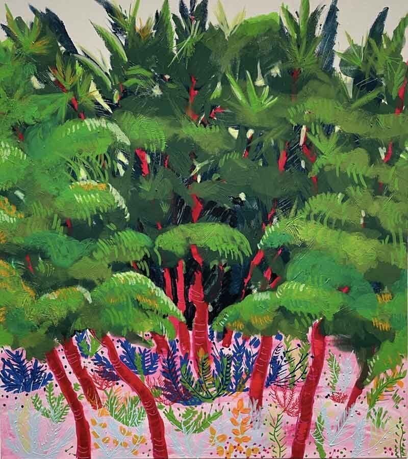 Akdeniz III, 2024, tuval üzerine akrilik boya, 80x90 cm.