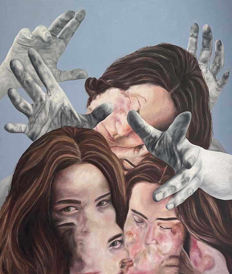 Yüz, 2024, tuval üzerine yağlıboya, 120x140 cm.
