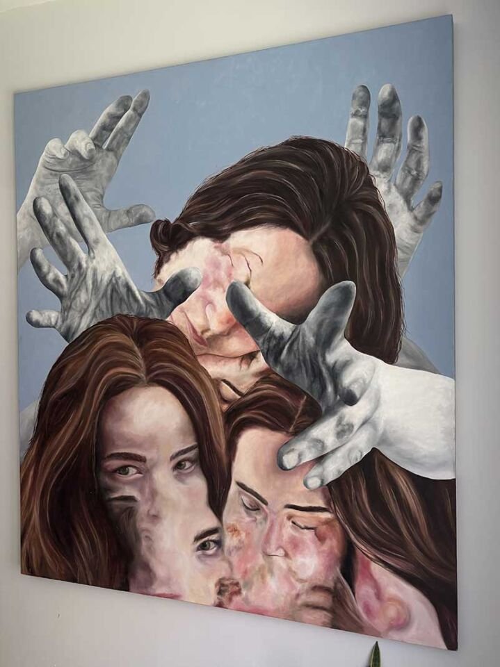 Yüz, 2024, tuval üzerine yağlıboya, 120x140 cm.