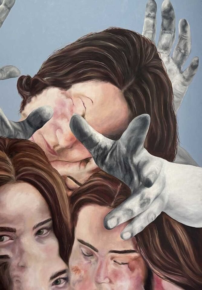 Yüz, 2024, tuval üzerine yağlıboya, 120x140 cm.
