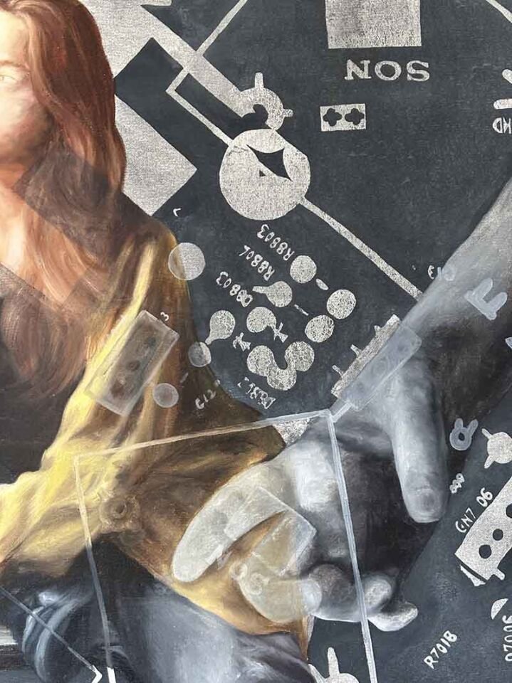 Ben, 2025, tuval üzerine karışık teknik, 100x100 cm.