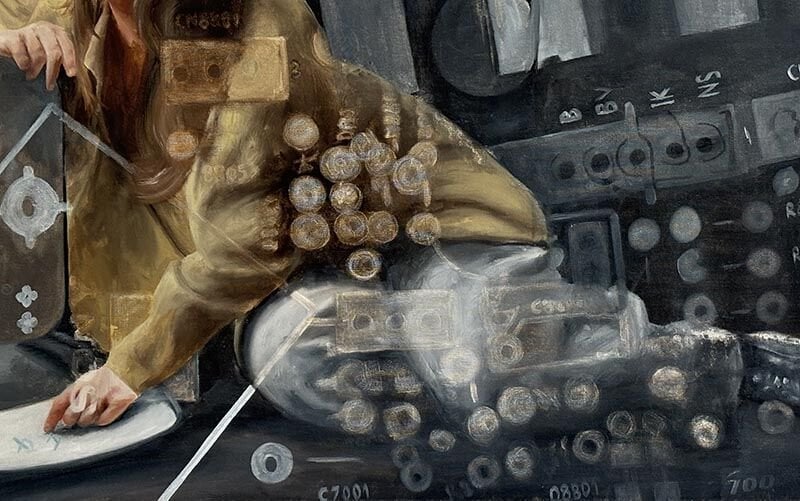 Onlar, 2025, tuval üzerine karışık teknik, 90x135 cm.
